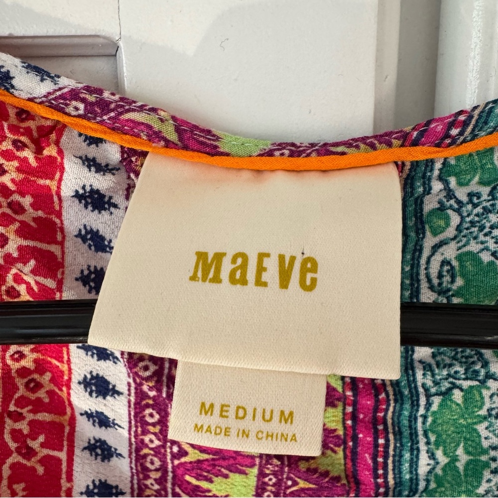 Anthropologie Maeve Milla Maeve Printed Top M Retail $88 - Picture 4 of 9